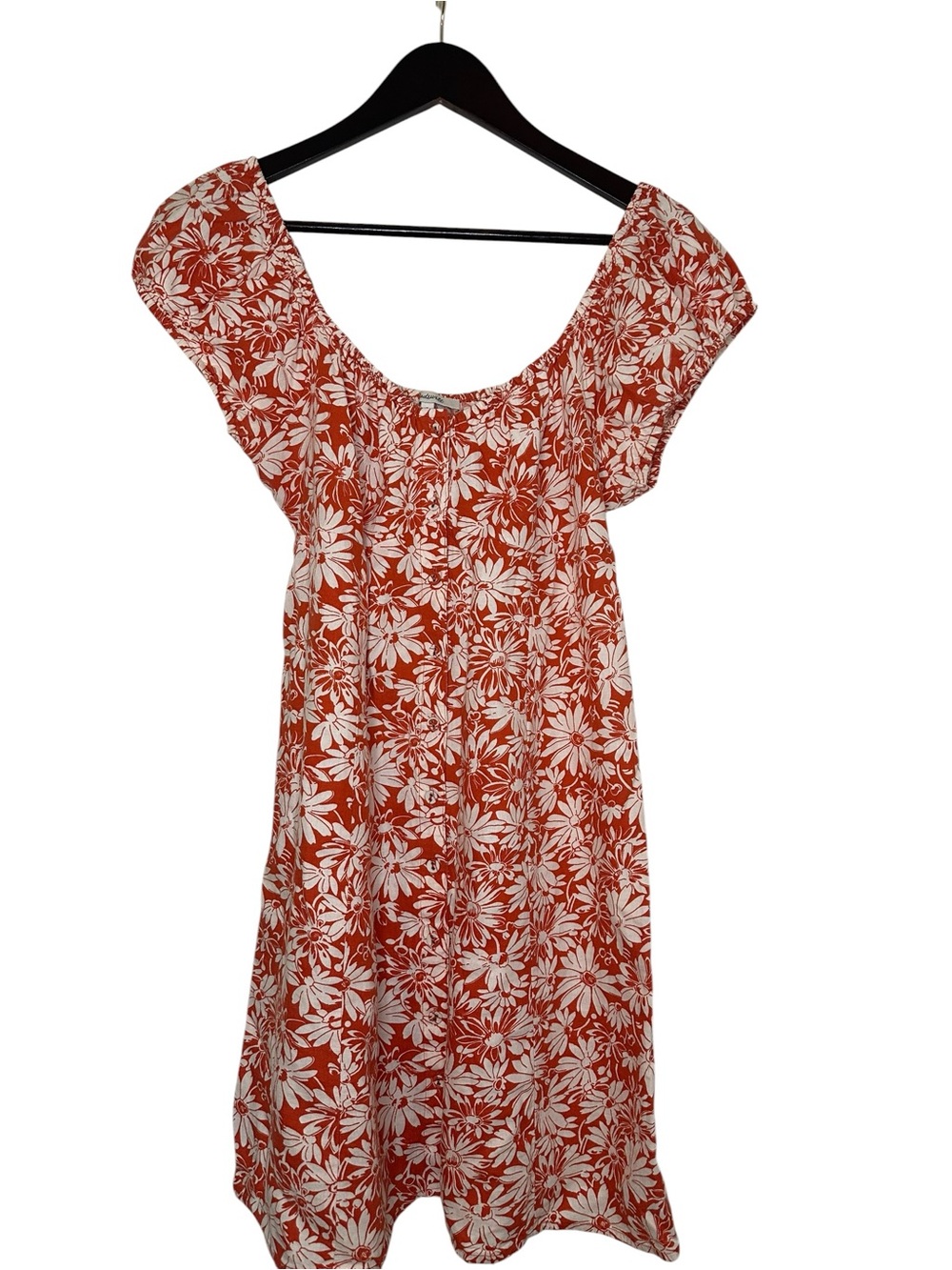 Madewell Margie Mini in Abstract Roasted Squash Floral Dress Linen Blend
